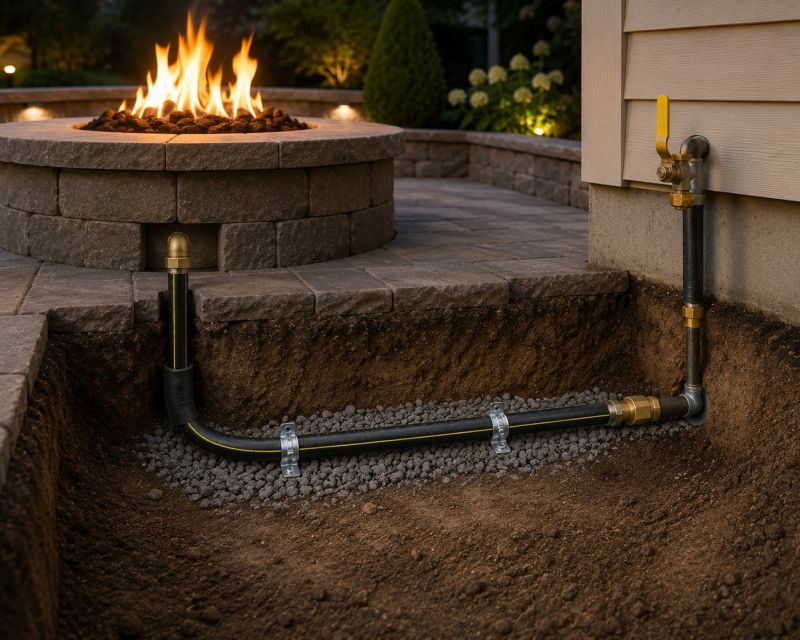 Fire Pit Gas Line Installation in Denver, CO